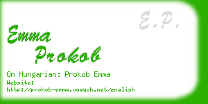 emma prokob business card